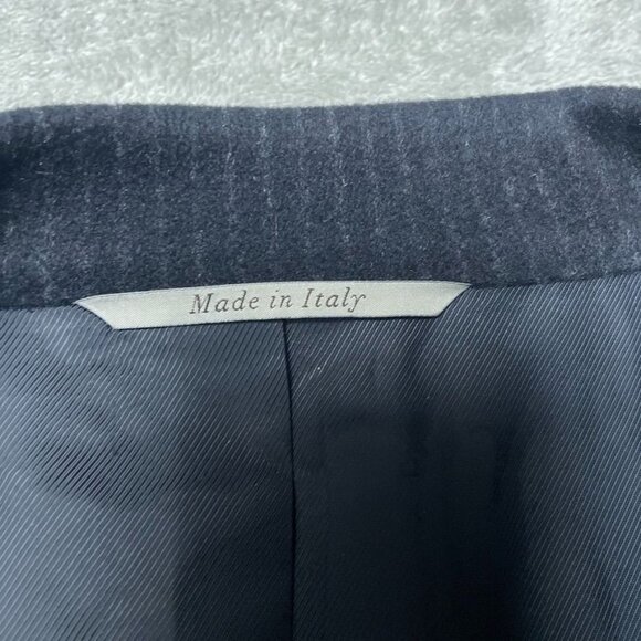 Canali Mens Black Pinstripe Cashmere Overcoat 3-Button 46R Made In Italy c159 - Picture 2 of 14